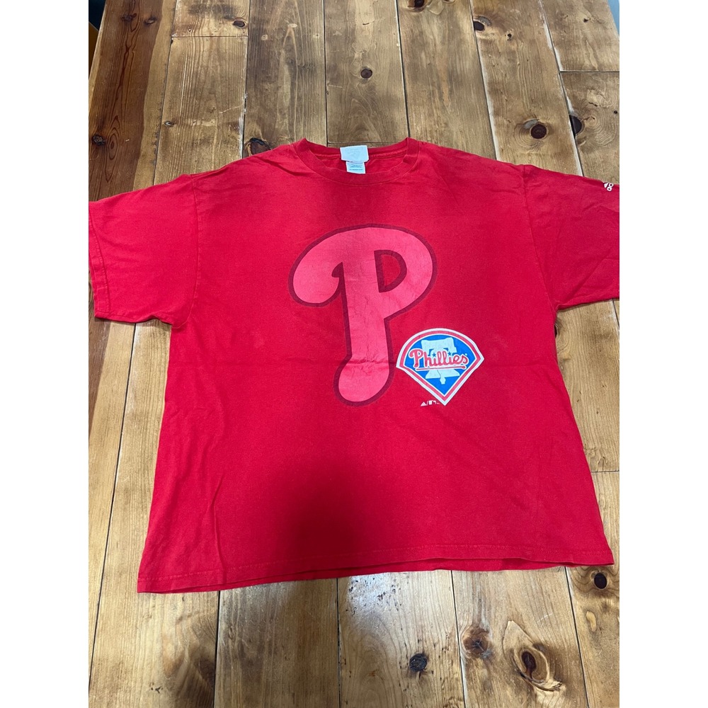 Vintage Adidas Philadelphia Phillies MLB T-Shirt Red Graphic Tee Mens XL